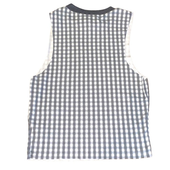 Wildfox Gray White Gingham Cropped Fountain Top Slim Fit Sleeveless Tank NWT - Picture 5 of 8